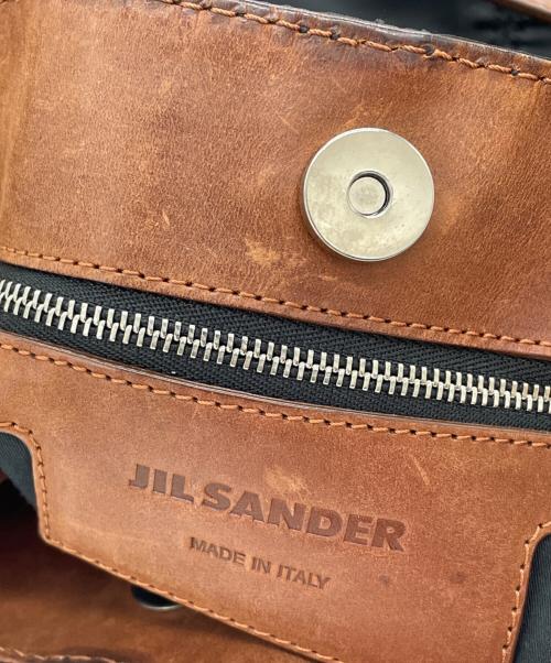 JIL SANDER（ジルサンダー）JIL SANDER (ジルサンダー) 異素材切替ハンドバッグ ブラウン×ブラックの古着・服飾アイテム