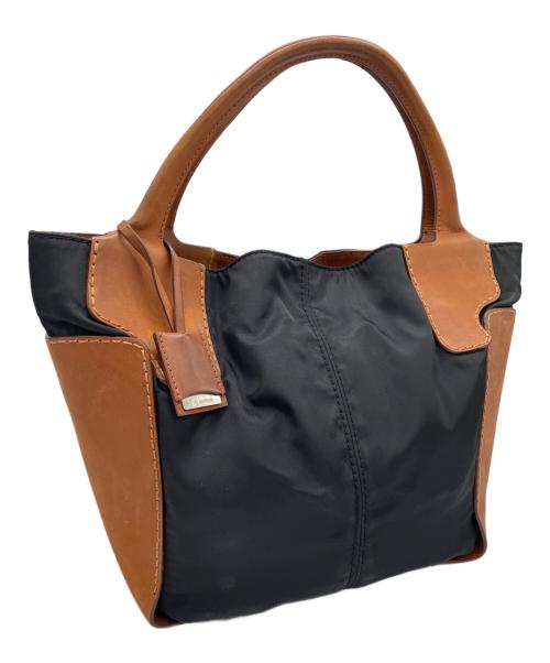 JIL SANDER（ジルサンダー）JIL SANDER (ジルサンダー) 異素材切替ハンドバッグ ブラウン×ブラックの古着・服飾アイテム