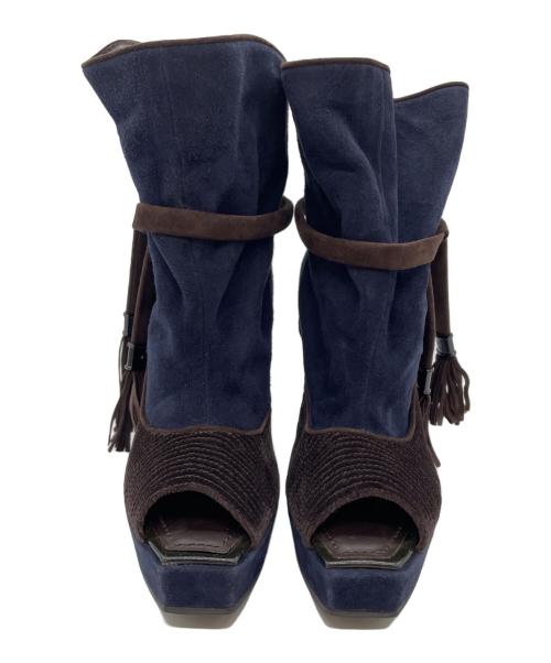 LOUIS VUITTON（ルイ ヴィトン）LOUIS VUITTON (ルイ ヴィトン) ショートブーツ ネイビー サイズ:36.1/2の古着・服飾アイテム