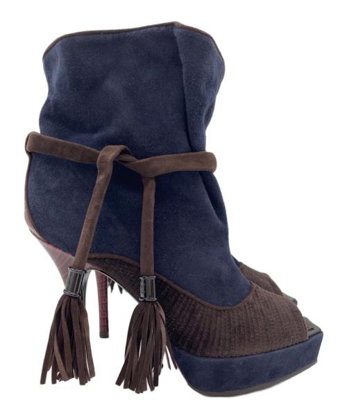 LOUIS VUITTON（ルイ ヴィトン）LOUIS VUITTON (ルイ ヴィトン) ショートブーツ ネイビー サイズ:36.1/2の古着・服飾アイテム