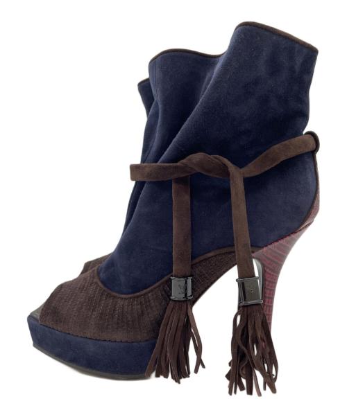 LOUIS VUITTON（ルイ ヴィトン）LOUIS VUITTON (ルイ ヴィトン) ショートブーツ ネイビー サイズ:36.1/2の古着・服飾アイテム