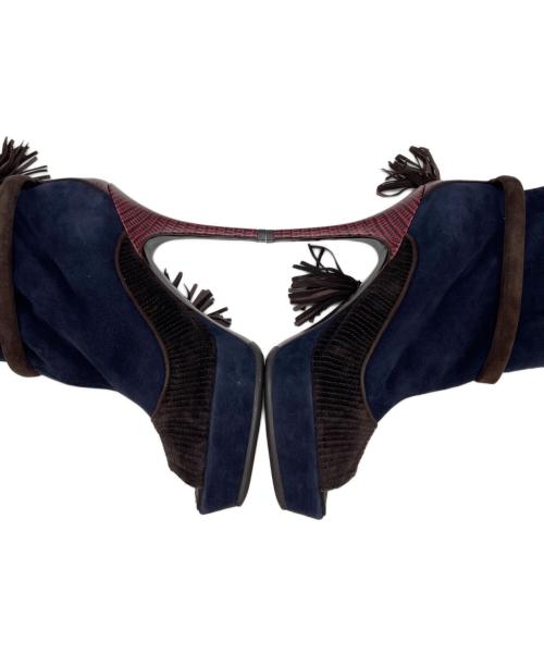 LOUIS VUITTON（ルイ ヴィトン）LOUIS VUITTON (ルイ ヴィトン) ショートブーツ ネイビー サイズ:36.1/2の古着・服飾アイテム