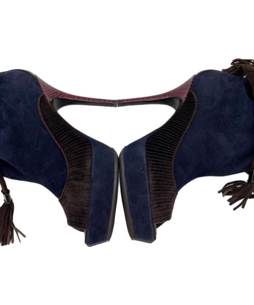 LOUIS VUITTON（ルイ ヴィトン）LOUIS VUITTON (ルイ ヴィトン) ショートブーツ ネイビー サイズ:36.1/2の古着・服飾アイテム