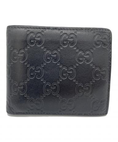中古・古着通販】GUCCI (グッチ) 2つ折り財布 ブラック｜ブランド