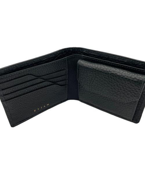 ETiAM（エティアム）ETiAM (エティアム) 2つ折り財布 ブラックの古着・服飾アイテム