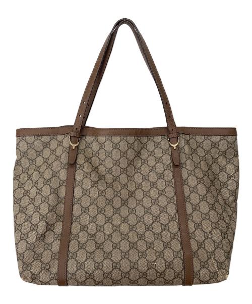 GUCCI（グッチ）GUCCI (グッチ) トートバッグ GGスプリーム ベージュ×ブラウンの古着・服飾アイテム