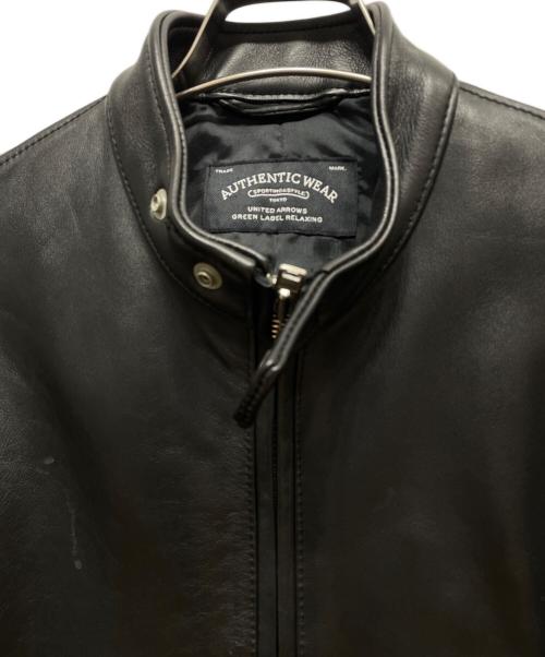 nano・universe（ナノ・ユニバース）nano・universe (ナノ・ユニバース) レザージャケット ブラック サイズ:Ｍの古着・服飾アイテム