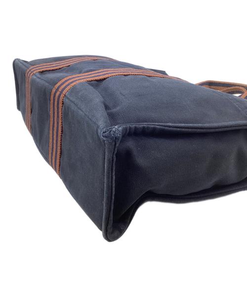 HERMES（エルメス）HERMES (エルメス) ハンドバッグ ネイビー×ブラウンの古着・服飾アイテム