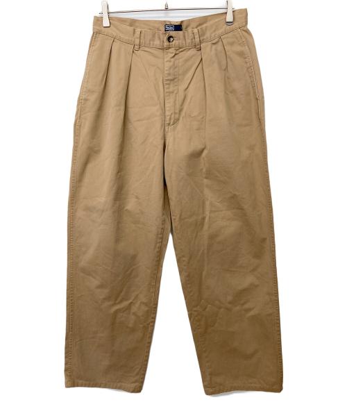 POLO RALPH LAUREN（ポロ・ラルフローレン）POLO RALPH LAUREN (ポロ・ラルフローレン) 2タックワイドチノパン ベージュ サイズ:83.5cm（W33）の古着・服飾アイテム