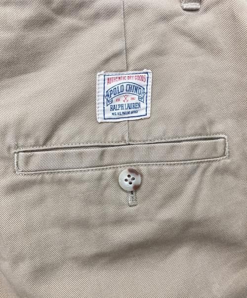 POLO RALPH LAUREN（ポロ・ラルフローレン）POLO RALPH LAUREN (ポロ・ラルフローレン) 2タックワイドチノパン ベージュ サイズ:83.5cm（W33）の古着・服飾アイテム