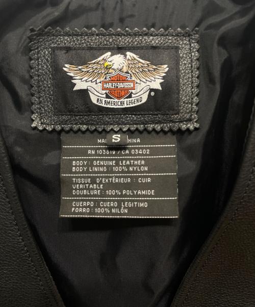 HARLEY-DAVIDSON（ハーレーダビッドソン）HARLEY-DAVIDSON (ハーレーダビッドソン) レザーベスト ブラック サイズ:Sの古着・服飾アイテム