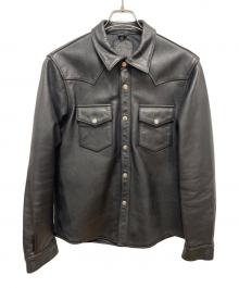 KADOYA（カドヤ）の古着「レザーシャツジャケット」｜ブラック