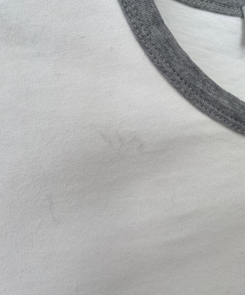 MONCLER（モンクレール）MONCLER (モンクレール) 半袖Tシャツ グレー×ホワイト サイズ:Sの古着・服飾アイテム