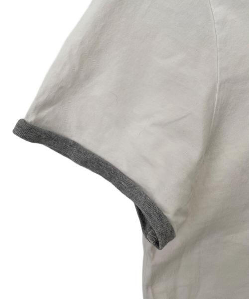 MONCLER（モンクレール）MONCLER (モンクレール) 半袖Tシャツ グレー×ホワイト サイズ:Sの古着・服飾アイテム
