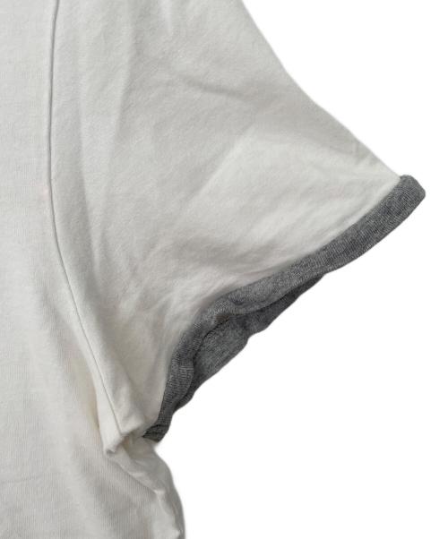 MONCLER（モンクレール）MONCLER (モンクレール) 半袖Tシャツ グレー×ホワイト サイズ:Sの古着・服飾アイテム