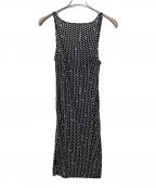 FENDIフェンディ）の古着「ノースリーブ・キャミソールワンピース」｜ブラック×ホワイト