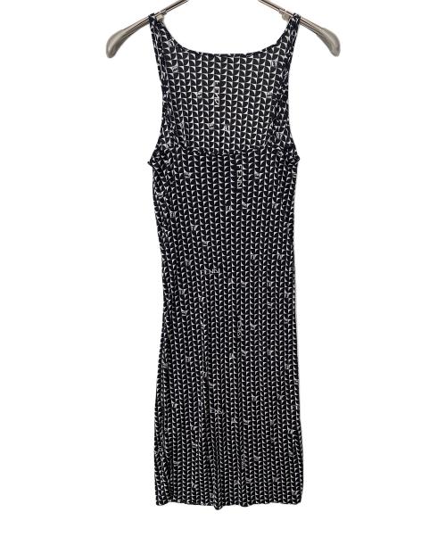 FENDI（フェンディ）FENDI (フェンディ) ノースリーブ・キャミソールワンピース ブラック×ホワイト サイズ:44の古着・服飾アイテム