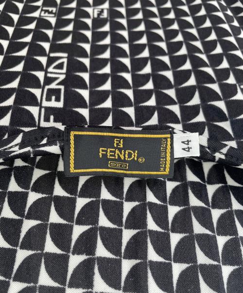 FENDI（フェンディ）FENDI (フェンディ) ノースリーブ・キャミソールワンピース ブラック×ホワイト サイズ:44の古着・服飾アイテム