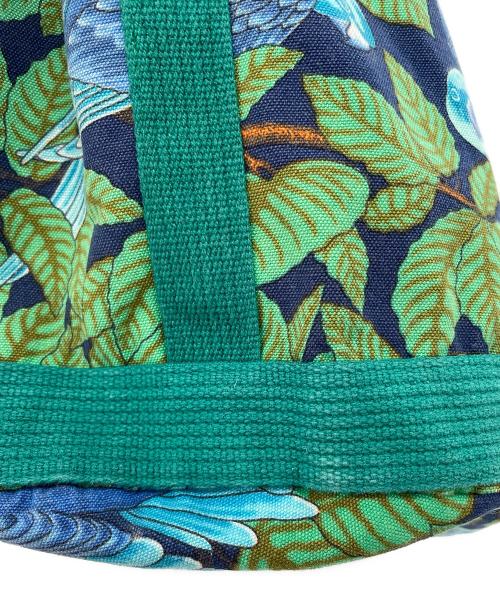 HERMES（エルメス）HERMES (エルメス) 巾着ショルダーバッグ グリーン×ブルーの古着・服飾アイテム