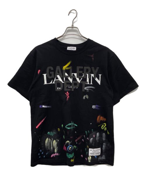 LANVIN（ランバン）LANVIN (ライバン) GALLERY DEPT (ギャラリー デプト) ペイント加工半袖Tシャツ ブラック サイズ:-の古着・服飾アイテム