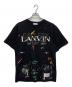 LANVIN（ライバン）の古着「ペイント加工半袖Tシャツ」｜ブラック