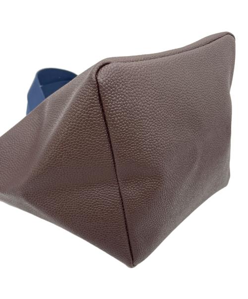 Herve Chapelier（エルベシャプリエ）Herve Chapelier (エルベシャプリエ) ハンドバッグ ネイビー×ブラウンの古着・服飾アイテム