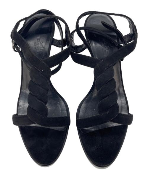 HERMES（エルメス）HERMES (エルメス) ヒールサンダル トルサード ブラック サイズ:37の古着・服飾アイテム