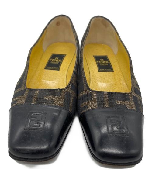 FENDI（フェンディ）FENDI (フェンディ) パンプス ブラウン×ブラック サイズ:35　1/2の古着・服飾アイテム
