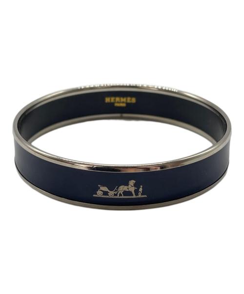 HERMES（エルメス）HERMES (エルメス) エマイユPM ネイビー×シルバーの古着・服飾アイテム