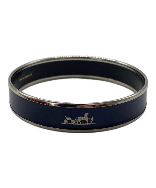 HERMES（エルメス）HERMES (エルメス) エマイユPM ネイビー×シルバーの古着・服飾アイテム