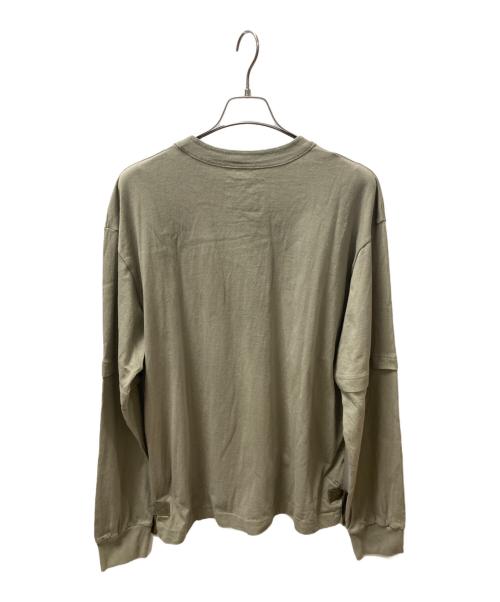 sacai（サカイ）sacai (サカイ) Nylon Twill Cotton Jersey Long Sleeve T-shirt カーキ サイズ:3の古着・服飾アイテム