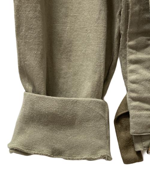 sacai（サカイ）sacai (サカイ) Nylon Twill Cotton Jersey Long Sleeve T-shirt カーキ サイズ:3の古着・服飾アイテム