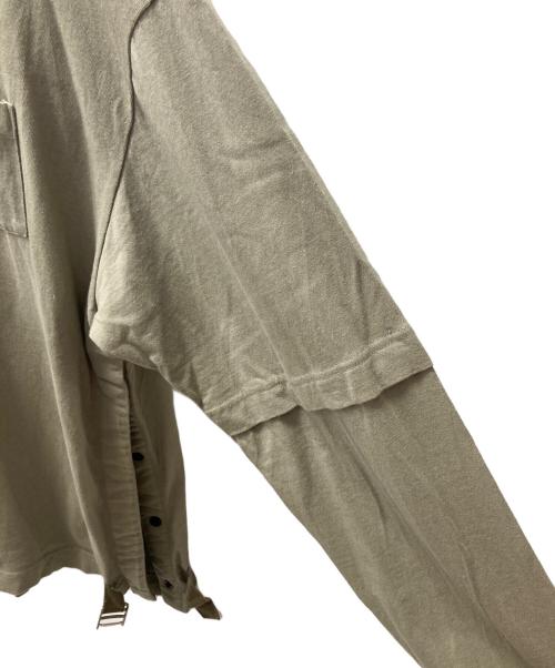 sacai（サカイ）sacai (サカイ) Nylon Twill Cotton Jersey Long Sleeve T-shirt カーキ サイズ:3の古着・服飾アイテム