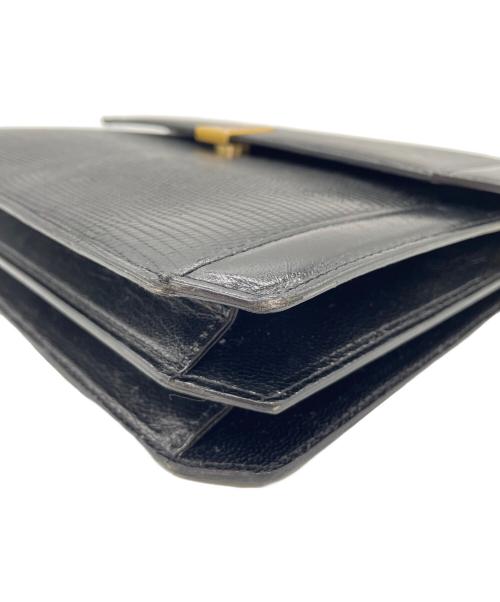 Yves Saint Laurent（イヴサンローラン）Yves Saint Laurent (イヴサンローラン) カサンドラロゴリザードショルダー ブラックの古着・服飾アイテム