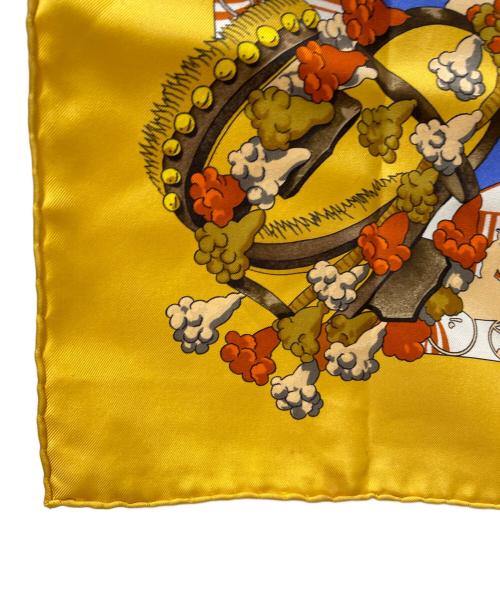 HERMES（エルメス）HERMES (エルメス) シルクスカーフ ブルー×イエローの古着・服飾アイテム