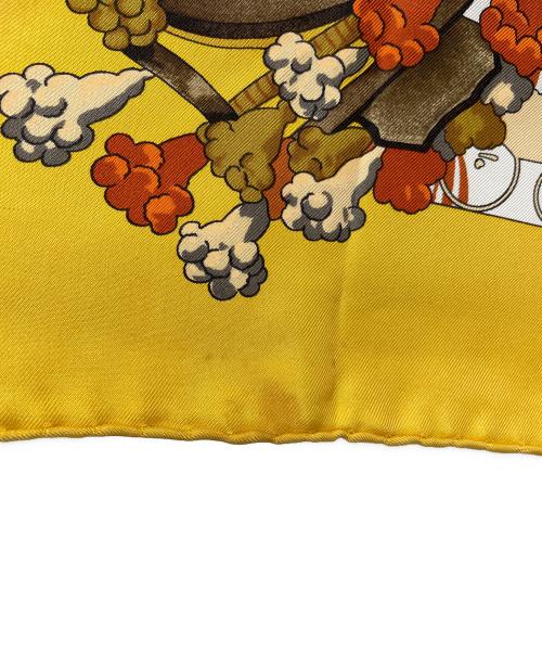 HERMES（エルメス）HERMES (エルメス) シルクスカーフ ブルー×イエローの古着・服飾アイテム