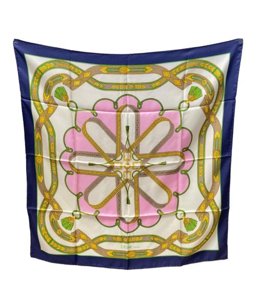 CELINE（セリーヌ）CELINE (セリーヌ) スカーフ アイボリー×ネイビーの古着・服飾アイテム