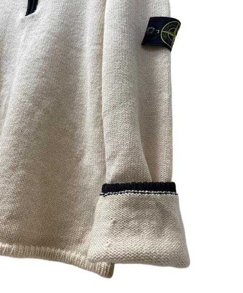 STONE ISLAND（ストーンアイランド）STONE ISLAND (ストーンアイランド) ハーフジップセーター アイボリー×ブラック サイズ:不明の古着・服飾アイテム