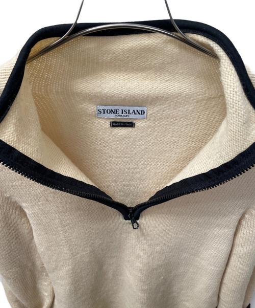 STONE ISLAND（ストーンアイランド）STONE ISLAND (ストーンアイランド) ハーフジップセーター アイボリー×ブラック サイズ:不明の古着・服飾アイテム