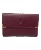 Cartierカルティエ）の古着「3つ折り財布」｜ボルドー×ゴールド色