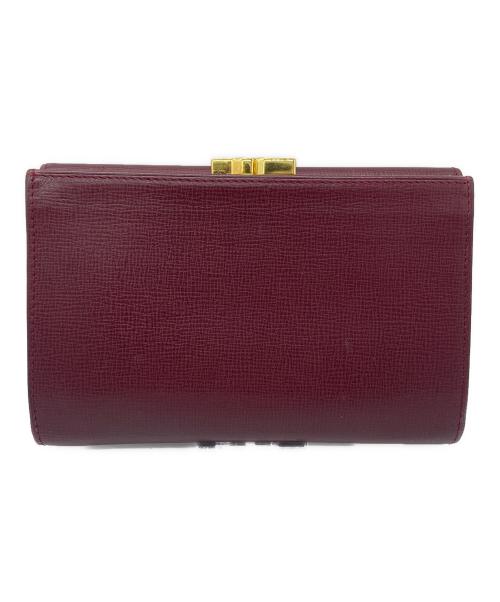 Cartier（カルティエ）Cartier (カルティエ) 3つ折り財布 ボルドー×ゴールド色の古着・服飾アイテム