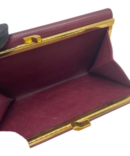 Cartier（カルティエ）Cartier (カルティエ) 3つ折り財布 ボルドー×ゴールド色の古着・服飾アイテム