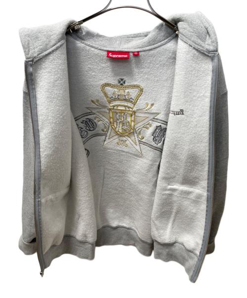 SUPREME（シュプリーム）SUPREME (シュプリーム) Crest Zip Up Hooded Sweatshirt グレー サイズ:Mの古着・服飾アイテム