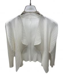 PLEATS PLEASE（プリーツプリーズ）の古着「プリーツカーディガン」｜ホワイト