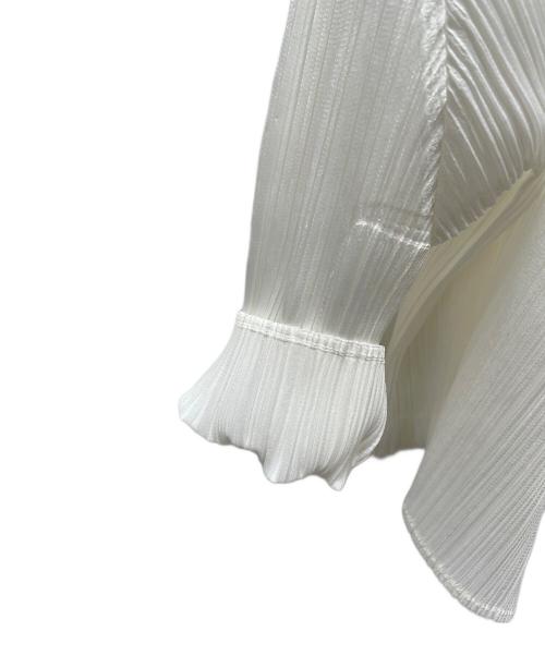 PLEATS PLEASE（プリーツプリーズ）PLEATS PLEASE (プリーツプリーズ) プリーツカーディガン ホワイト サイズ:3の古着・服飾アイテム