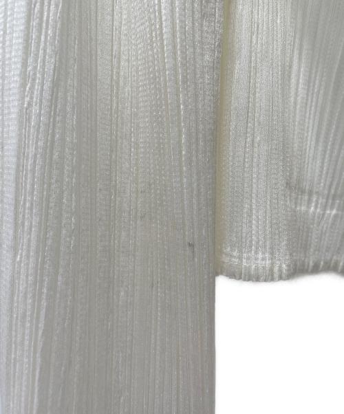 PLEATS PLEASE（プリーツプリーズ）PLEATS PLEASE (プリーツプリーズ) プリーツカーディガン ホワイト サイズ:3の古着・服飾アイテム