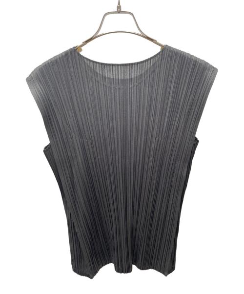 PLEATS PLEASE（プリーツプリーズ）PLEATS PLEASE (プリーツプリーズ) ノースリーブプリーツブラウス ブラック サイズ:3の古着・服飾アイテム