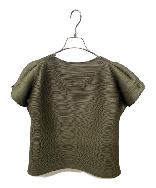 PLEATS PLEASE（プリーツプリーズ）PLEATS PLEASE (プリーツプリーズ) プリーツカットソー カーキ サイズ:3の古着・服飾アイテム