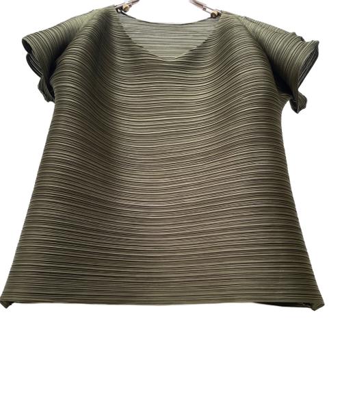 PLEATS PLEASE（プリーツプリーズ）PLEATS PLEASE (プリーツプリーズ) プリーツカットソー カーキ サイズ:3の古着・服飾アイテム
