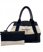 BALENCIAGAバレンシアガ）の古着「キャンバストートバッグ」｜ブラック×アイボリー